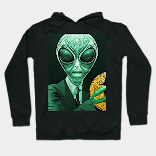 Alien Bitcoin Collectors Mars Invasion Sci-fi Hoodie